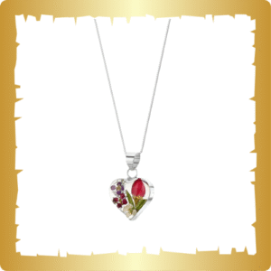 Silver Floral Heart Necklace
