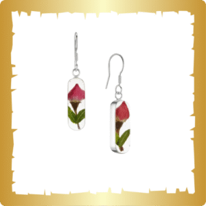 Rose Oval Drop Earrings