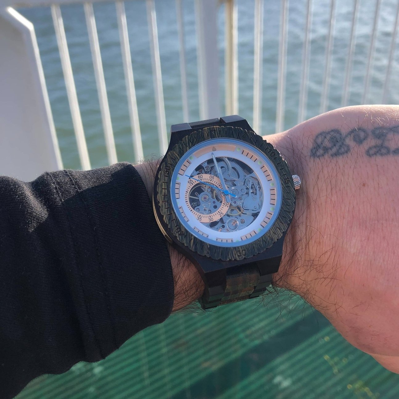 The Hemlock - Mechanical Wood Wristwatch For Men - Image 2